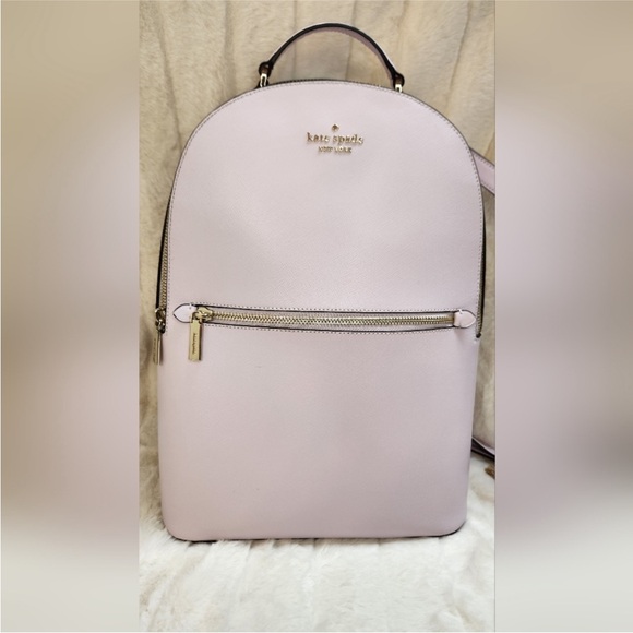 Kate Spade Perry Large Backpack in Lavender Saffiano Leather with Gold Hardware - Picture 8 of 13